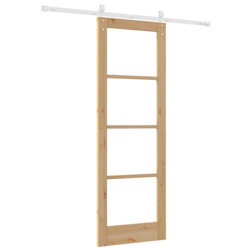 Skydedør med hardware sæt 73,5x211 cm Massivt fyrretræ