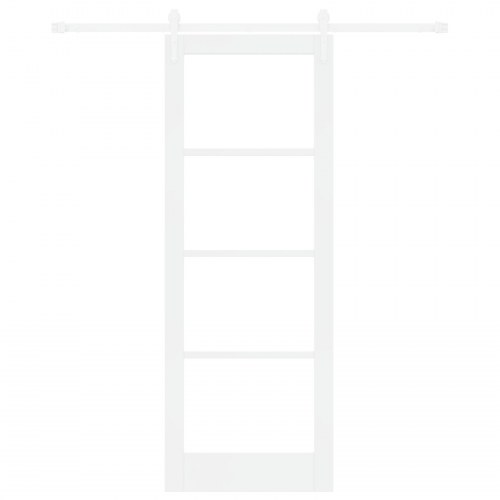 Skydedør Hvid 78 x 211 cm Træ og metal