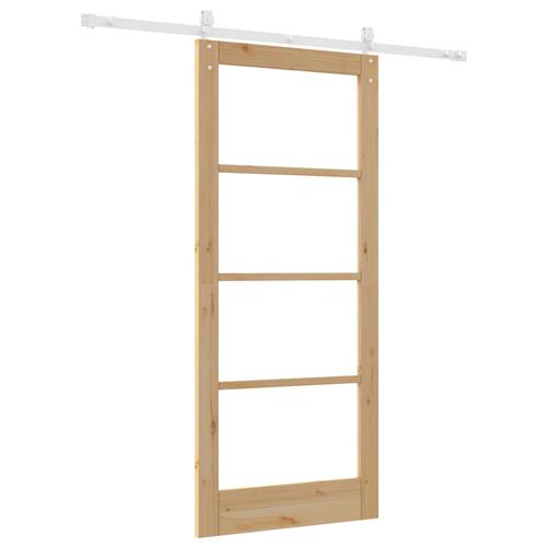 Skydedør med Tilbehørs Sæt 86x198.5 cm Massivt Træ Fyrretræ