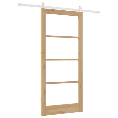 Skydedør med hardware sæt 93x202 cm massiv fyrretræ