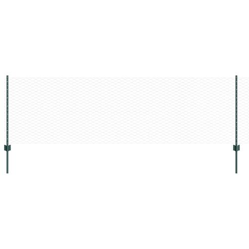 Hegnsstolper 5 stk U-Kanal Grøn 80 cm Stål