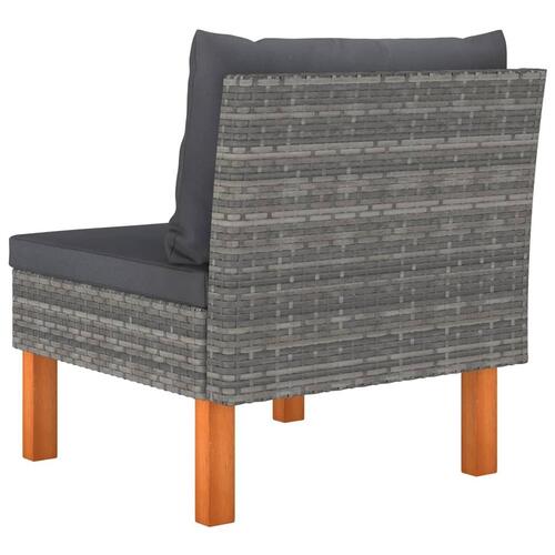 Midterdel til sofa polyrattan og massivt eukalyptustræ