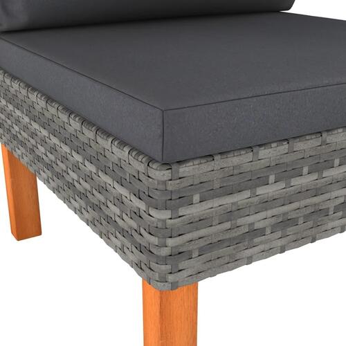 Midterdel til sofa polyrattan og massivt eukalyptustræ