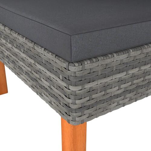 Hjørnedel til sofa polyrattan og massivt eukalyptustræ