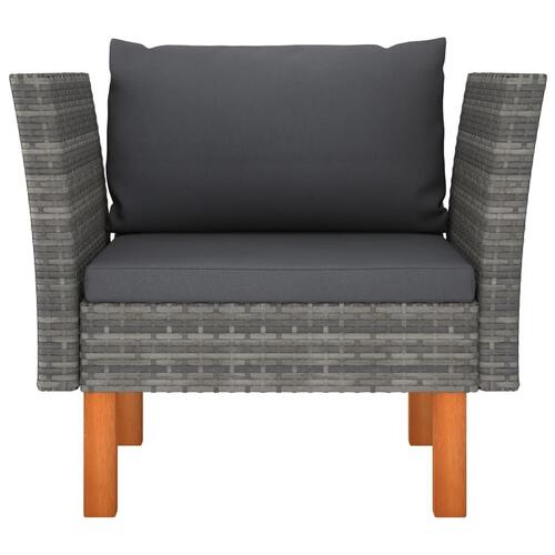 Havesofa polyrattan og massivt eukalyptustræ