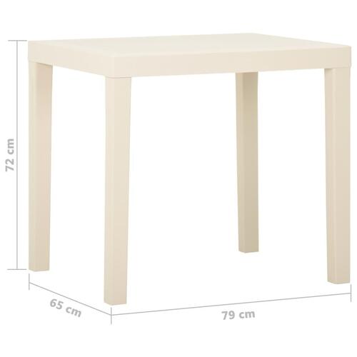 Havebord 79x65x72 cm plastik hvid