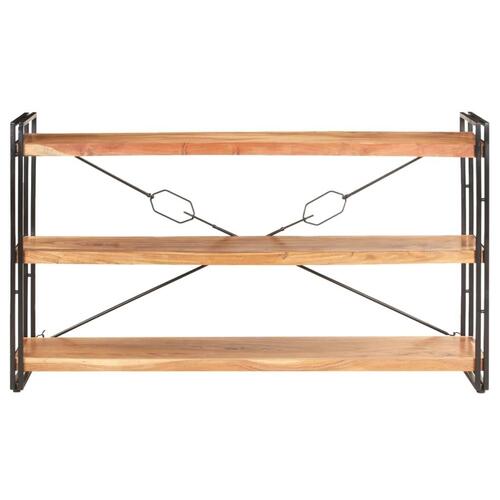 Bogreol m. 3 hylder 140x30x80 cm massivt akacietræ