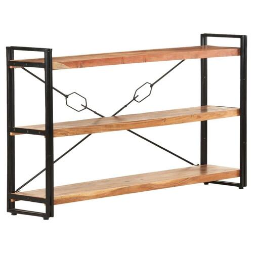 Bogreol m. 3 hylder 140x30x80 cm massivt akacietræ