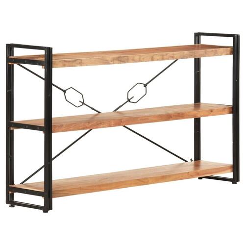 Bogreol m. 3 hylder 140x30x80 cm massivt akacietræ