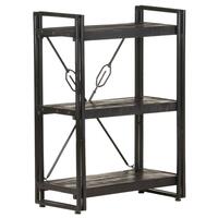 Bogreol m. 3 hylder 60x30x80 cm massivt mangotræ sort