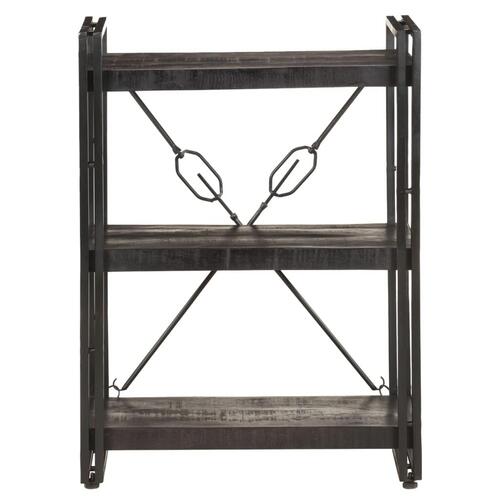 Bogreol m. 3 hylder 60x30x80 cm massivt mangotræ sort