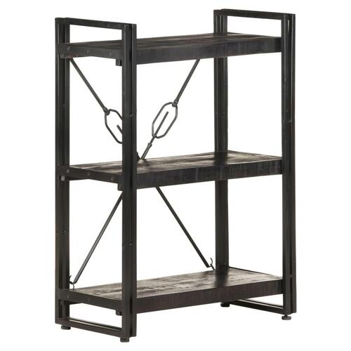 Bogreol m. 3 hylder 60x30x80 cm massivt mangotræ sort