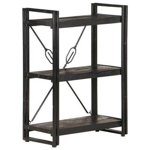 Bogreol m. 3 hylder 60x30x80 cm massivt mangotræ sort