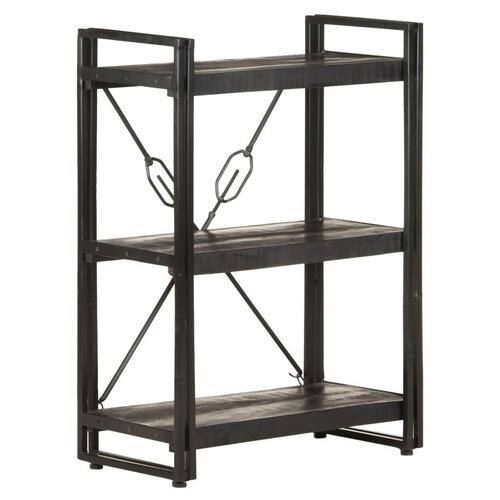 Bogreol m. 3 hylder 60x30x80 cm massivt mangotræ sort