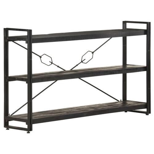 Bogreol m. 3 hylder 140x30x80 cm massivt mangotræ sort