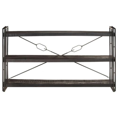Bogreol m. 3 hylder 140x30x80 cm massivt mangotræ sort