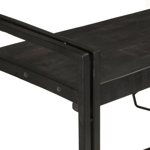 Bogreol m. 3 hylder 140x30x80 cm massivt mangotræ sort