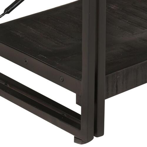 Bogreol m. 3 hylder 140x30x80 cm massivt mangotræ sort