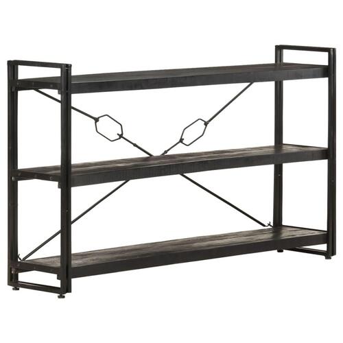 Bogreol m. 3 hylder 140x30x80 cm massivt mangotræ sort