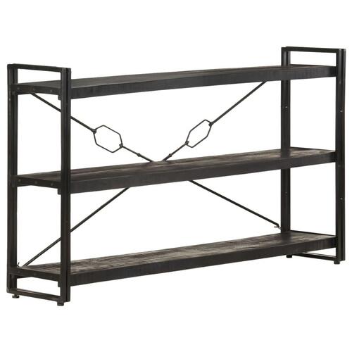 Bogreol m. 3 hylder 140x30x80 cm massivt mangotræ sort