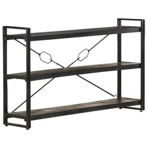 Bogreol m. 3 hylder 140x30x80 cm massivt mangotræ sort