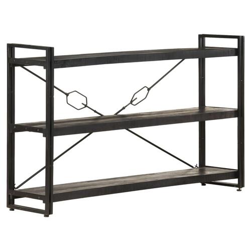 Bogreol m. 3 hylder 140x30x80 cm massivt mangotræ sort