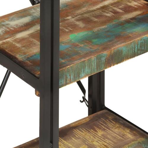 Bogreol m. 3 hylder 40x30x80 cm massivt genbrugstræ