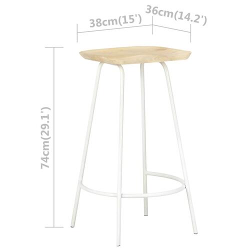 Barstole 2 stk. massivt mangotræ