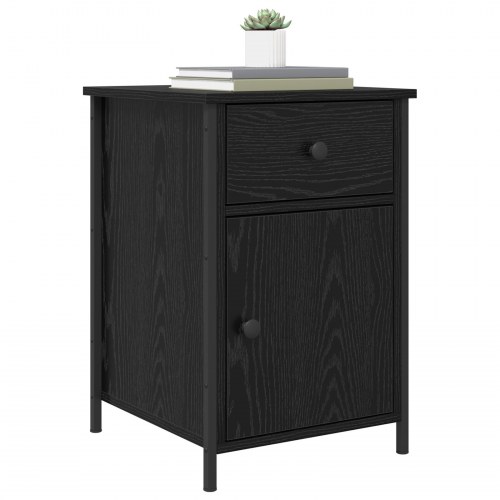Sengeborde 2 stk. sort eg 40 x 42 x 60 cm