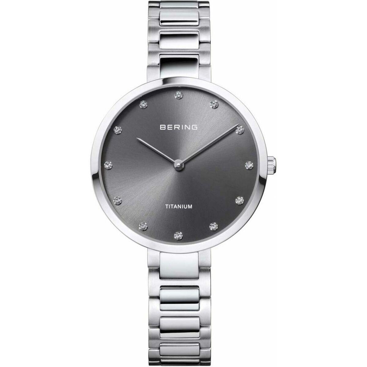 Bering dameur 11334-772 - grå skive, Ø 34 mm