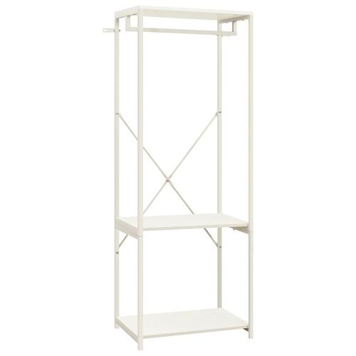 Tøjstativ 60x40x167 cm metal og spånplader hvid