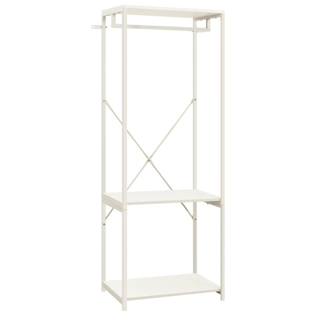 Tøjstativ 60x40x167 cm metal og spånplader hvid
