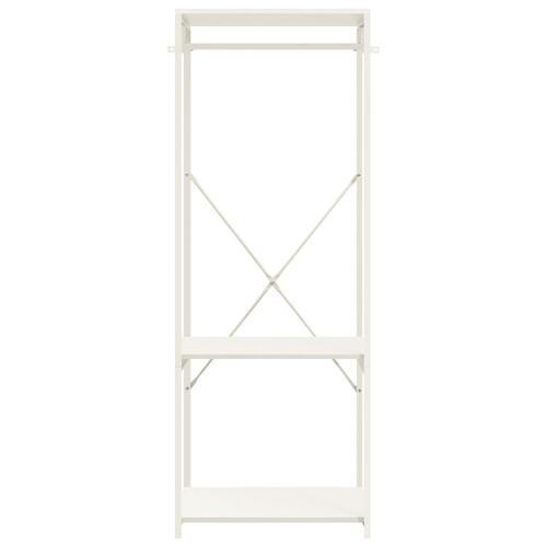 Tøjstativ 60x40x167 cm metal og spånplader hvid