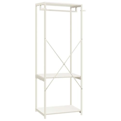 Tøjstativ 60x40x167 cm metal og spånplader hvid