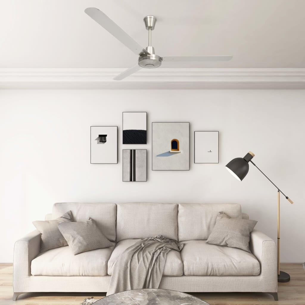 Loftventilator 142 cm sølvfarvet