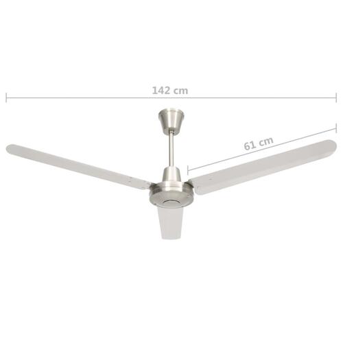 Loftventilator 142 cm sølvfarvet