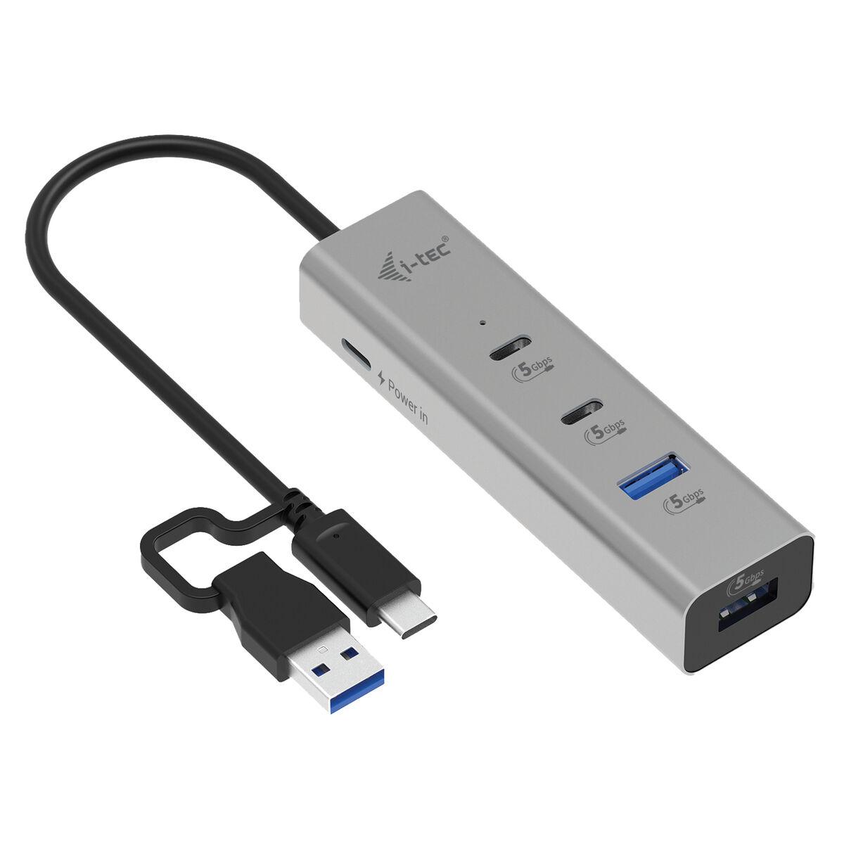 I-Tec USB hub CAHUBMETAL2A2CPD - 4 porte, sølvfarvet billede