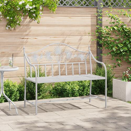 Bænk Hvid Metal 104 x 52.5 x 89 cm Bygget til at holde