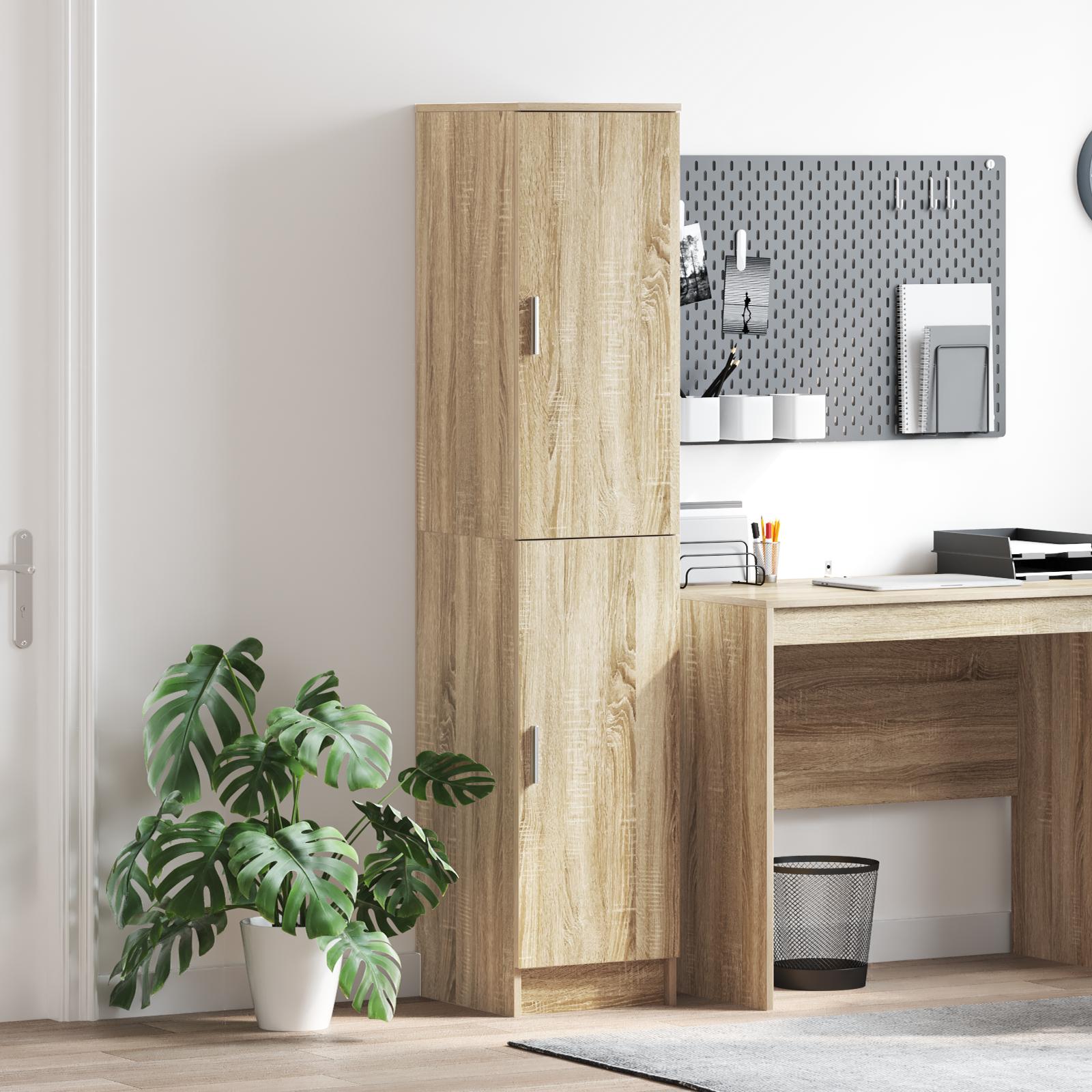 Highboard i Sonoma eg - 35 × 39 × 168 cm, 2 døre billede