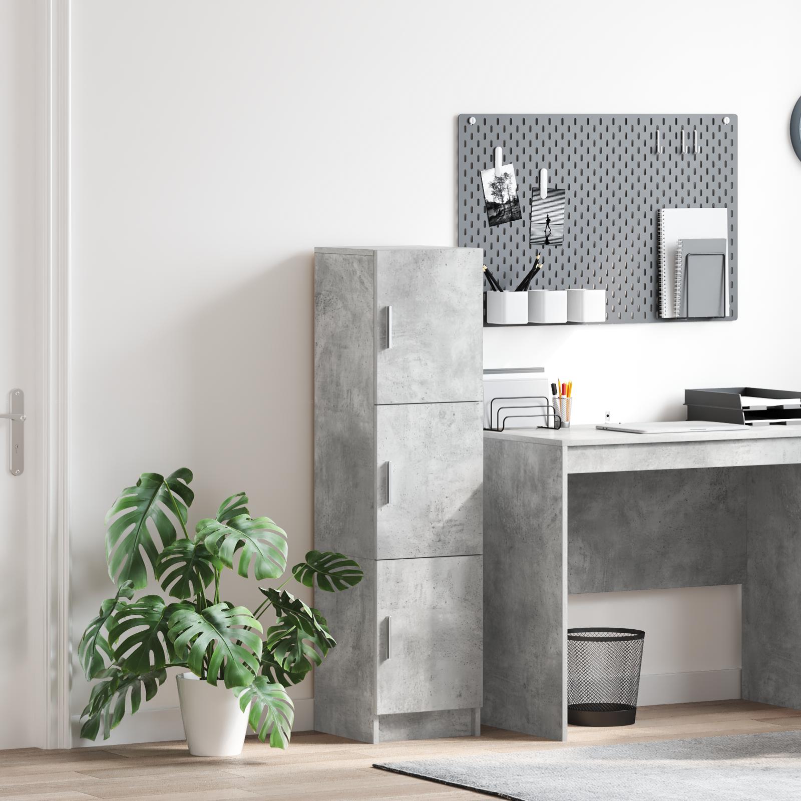 Højskab Betongrå 31.5 x 32 x 124 cm Konstrueret træ billede