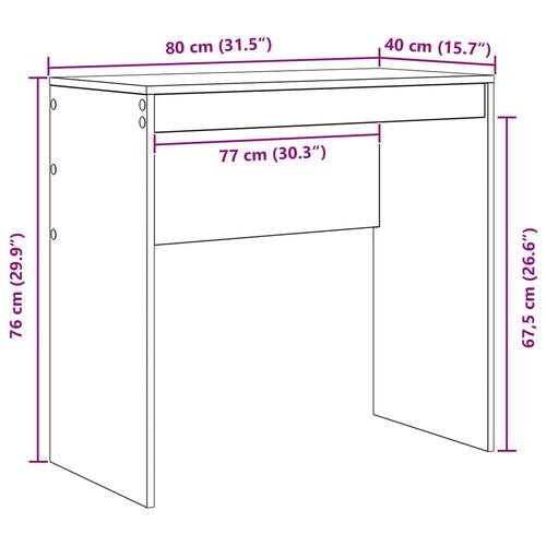 Skrivebord Hvid MDF 80 x 40 x 76 cm Simpel Skrivebord