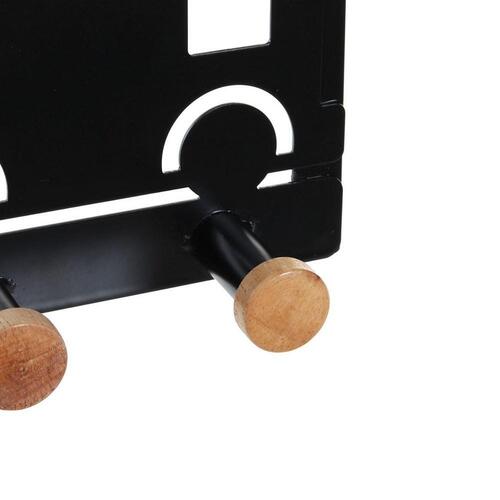 Knagerække til dør 8424001835546 Tog Hvid Sort Metal Træ MDF 28,5 x 8,5 x 16,5 cm (2 enheder)