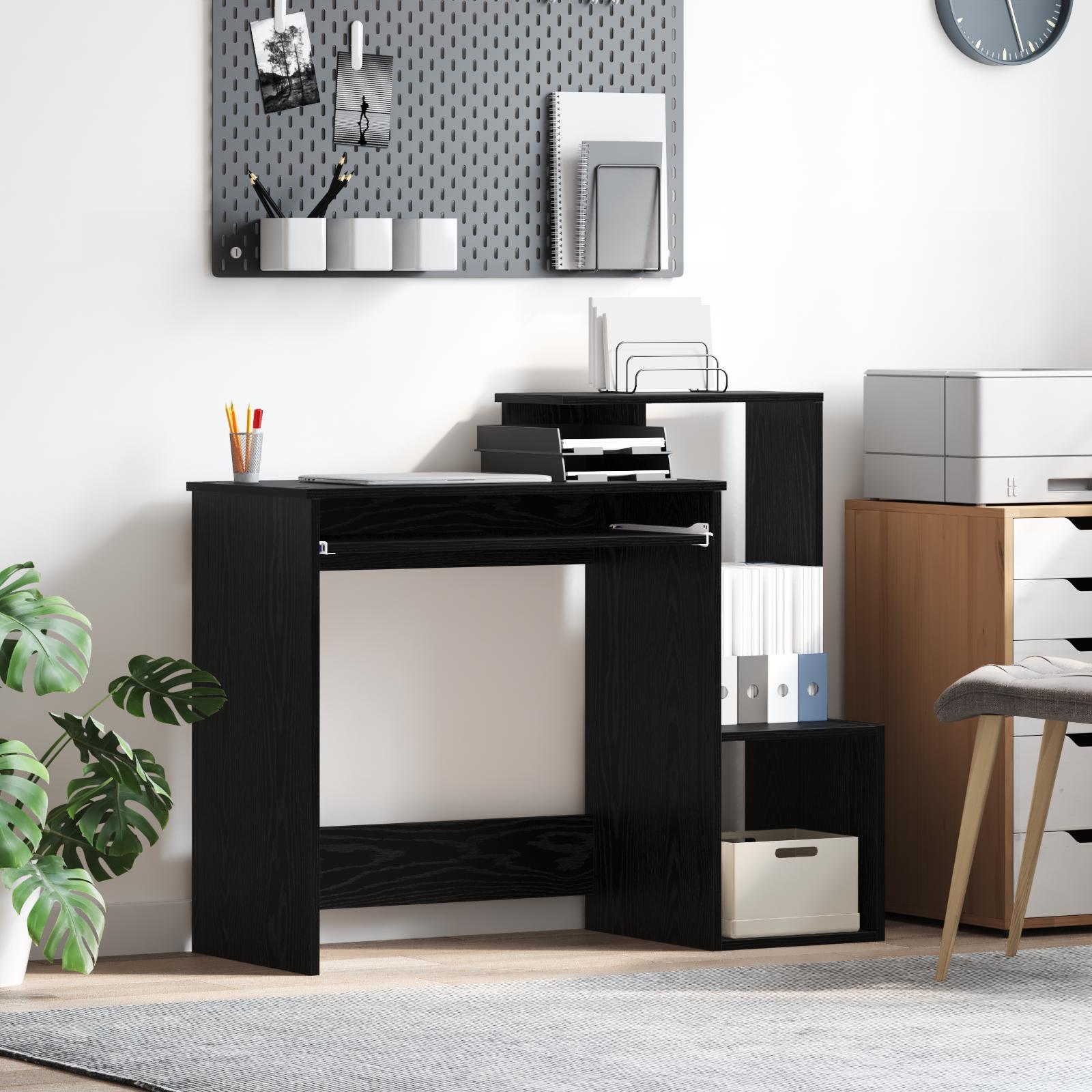 Sort egetræ computerbord Sort egetræ Konstrueret træ, MDF Medium