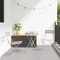 3-delt foldbart bistro sæt i beige stål