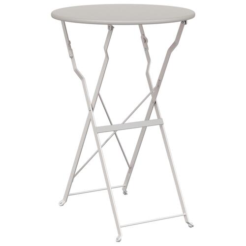 3-delt foldbart bistro sæt i beige stål