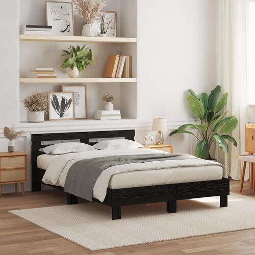 Sort Egetræ Seng Ramme Sort egetræ Massivt egetræ 150 x 200 cm
