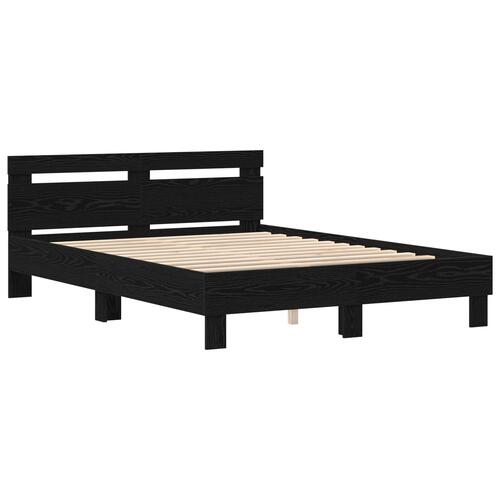 Sort Egetræ Sengeramme Sort Egetræ Massiv Egetræ 140 x 200 cm