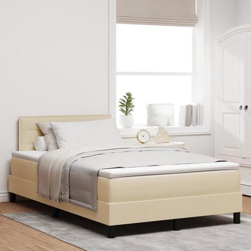 Box Spring Seng med Madras Creme 120x190 cm Stof