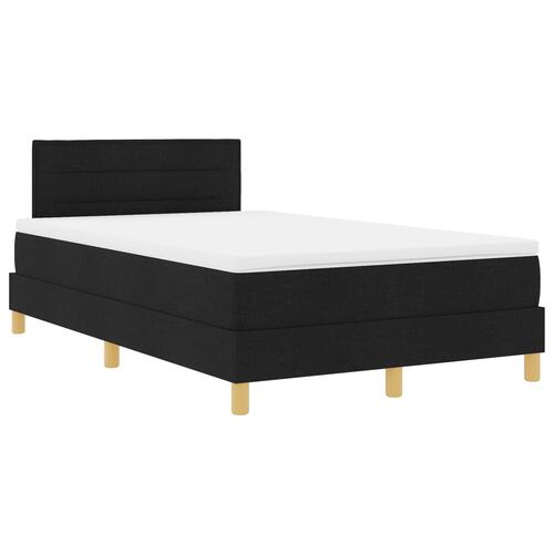Boxspring seng med madras sort 120x190 cm stof