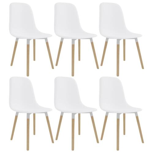 Spisebordsstole 6 stk. plastik hvid